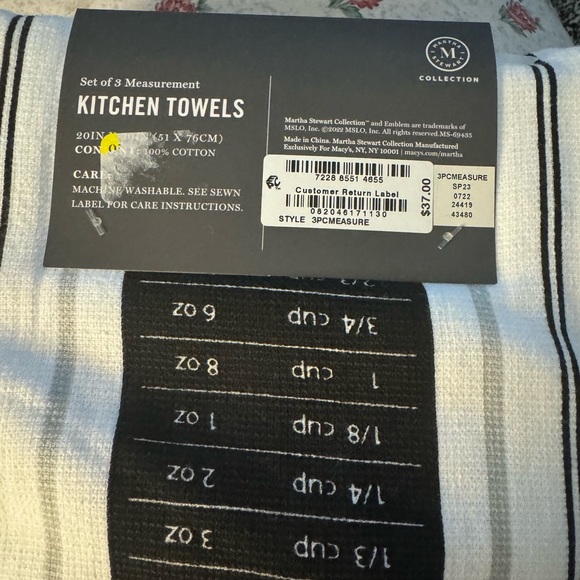 NWT Martha Stewart Collection set of 3 kitchen towels - Picture 3 of 3
